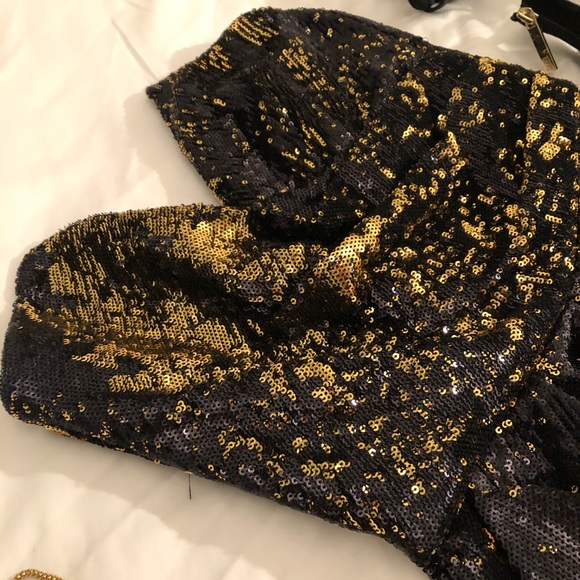 Two tone sequence party dress - Picture 3 of 8